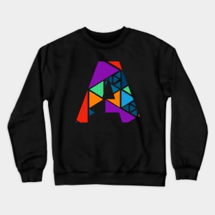 Mosaic Art Letter A Art Floral Pattern Crewneck Sweatshirt